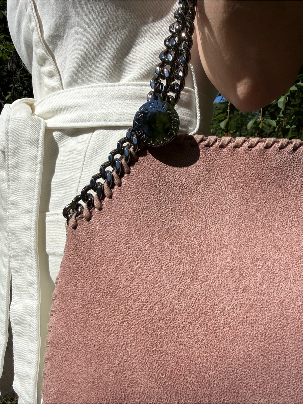 Stella McCartney Falabella 2-Way
bag Pink with Gunmetal diamond cut Chain - Picture 12 of 13